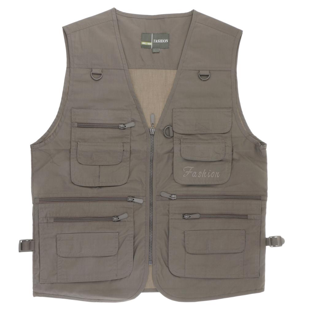 Men's Multi Pocket Outdoor Fishing Traveler Photography Vest Jacket XXXL