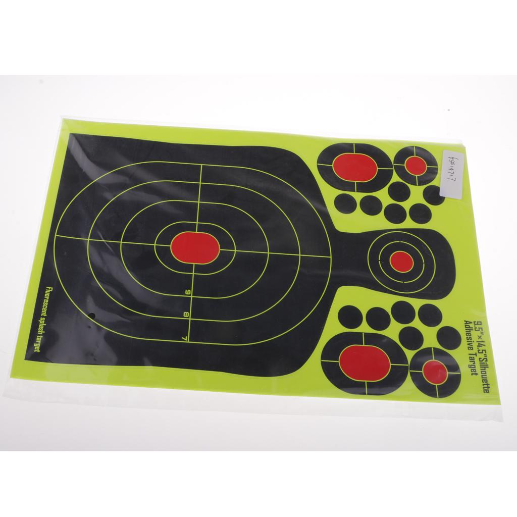 10pcs 14.5 x 9.5in Silhouette Shooting Target Reactive Splatter Paper Target