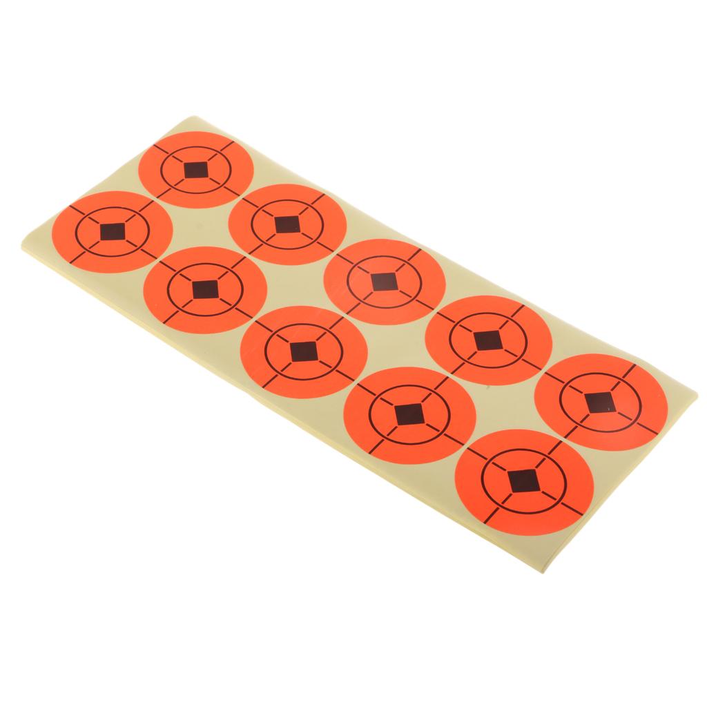 250pcs Shooting Paper Target Florescent Orange Self adhesive Target Stickers