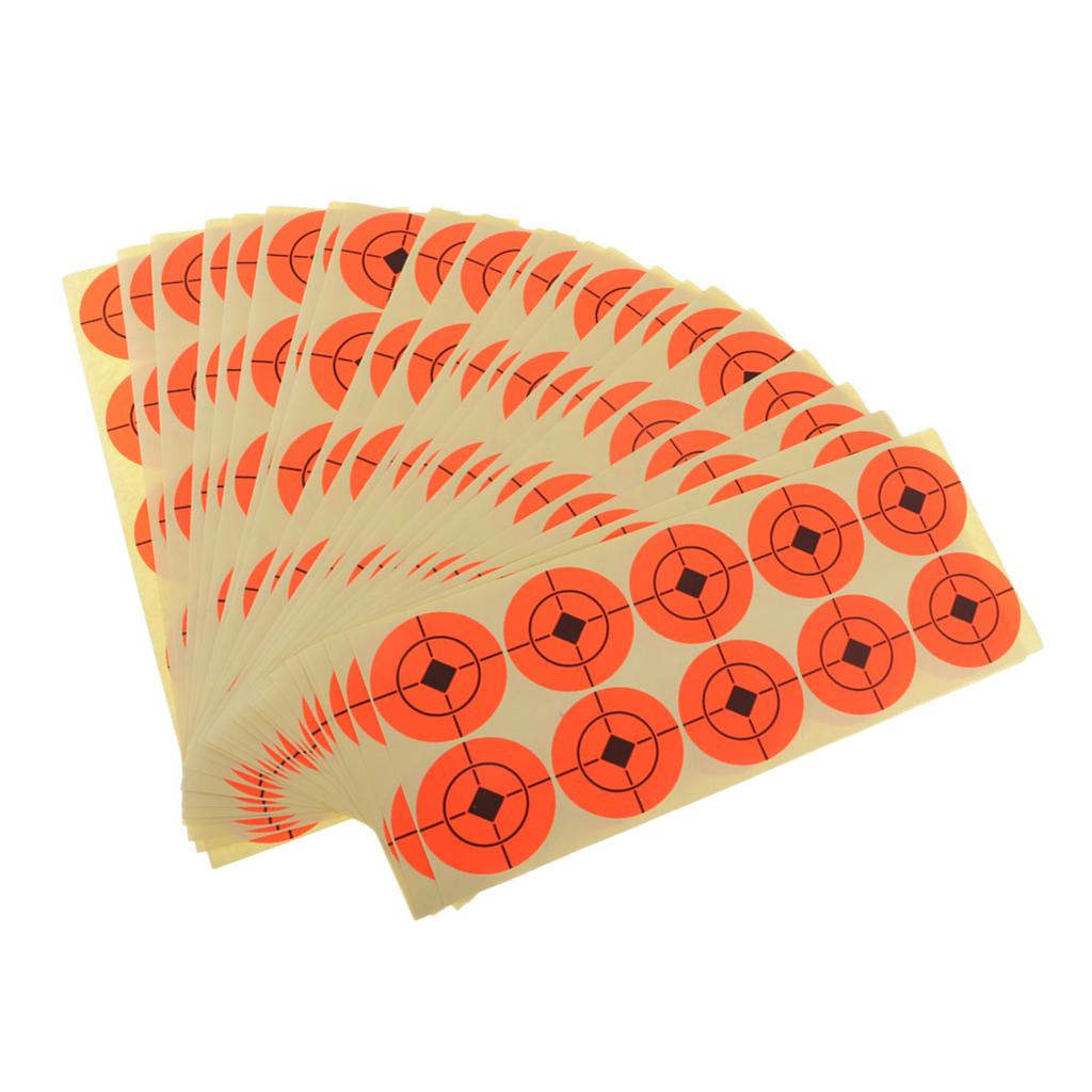 250pcs Shooting Paper Target Florescent Orange Self adhesive Target Stickers