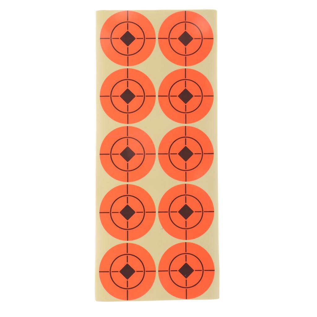 250pcs Shooting Paper Target Florescent Orange Self adhesive Target Stickers
