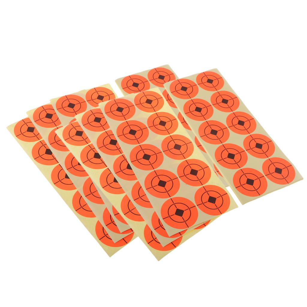 250pcs Shooting Paper Target Florescent Orange Self adhesive Target Stickers