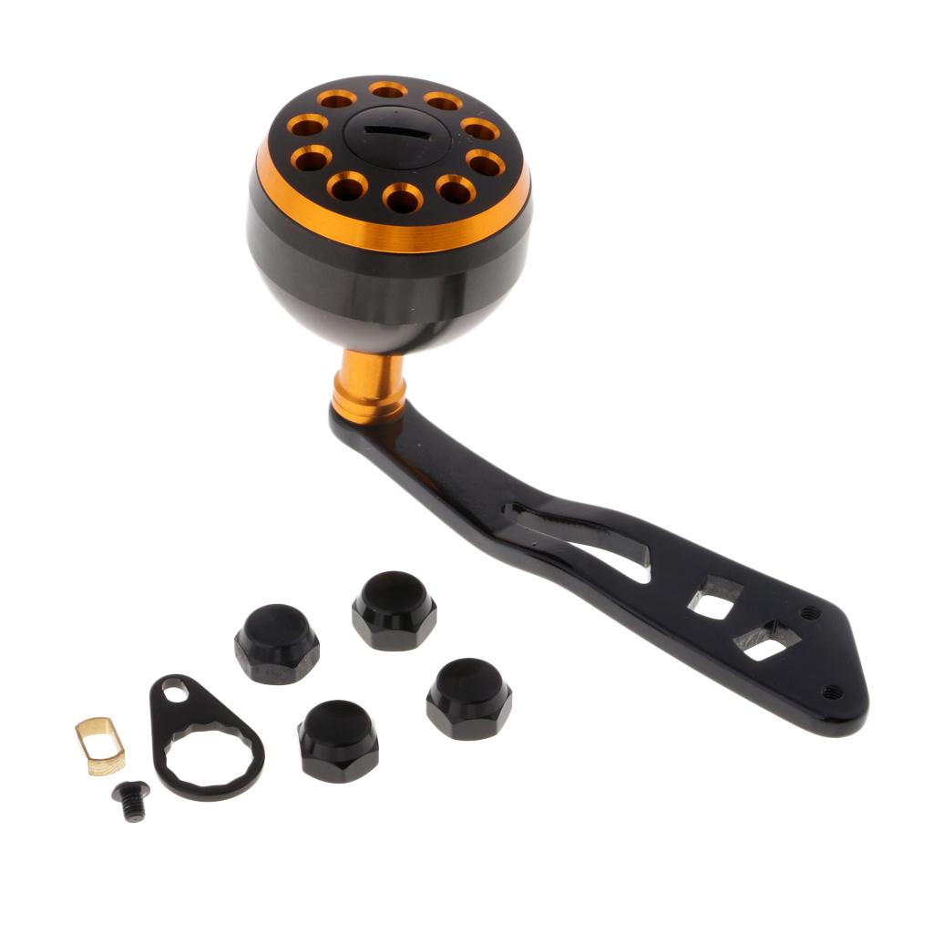 Power Fishing Reel Handle with Knob Baitcasting Reel Handle Rocker Arm Gold