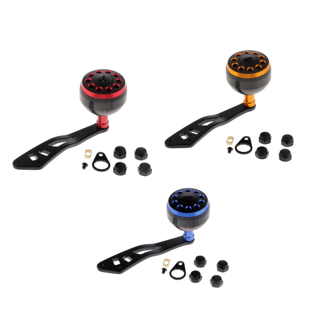 Power Fishing Reel Handle with Knob Baitcasting Reel Handle Rocker Arm Gold