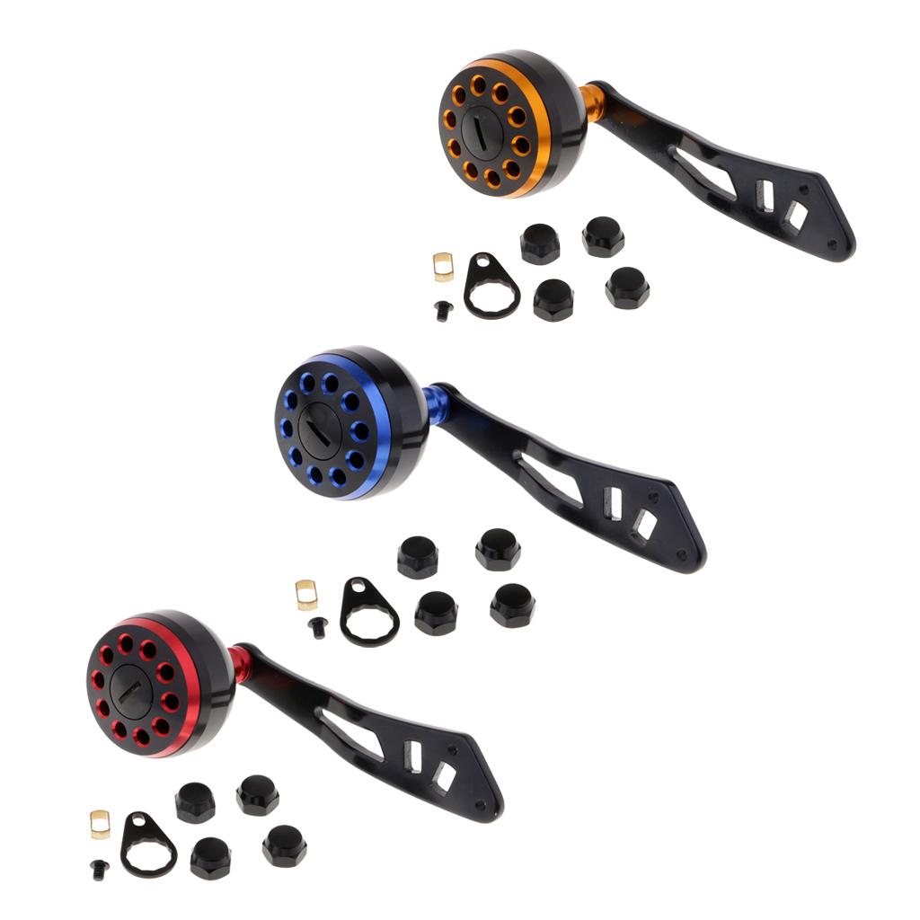 Power Fishing Reel Handle with Knob Baitcasting Reel Handle Rocker Arm Gold