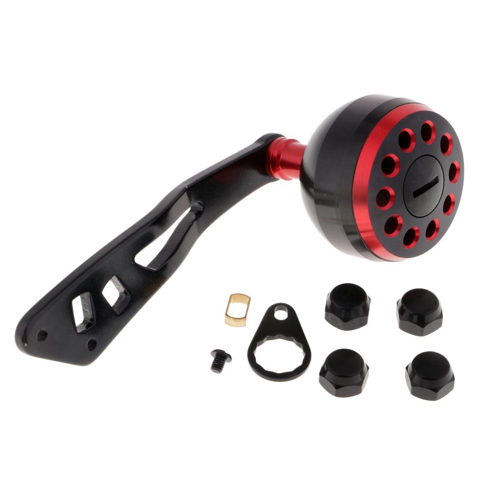 Power Fishing Reel Handle with Knob Baitcasting Reel Handle Rocker Arm Red