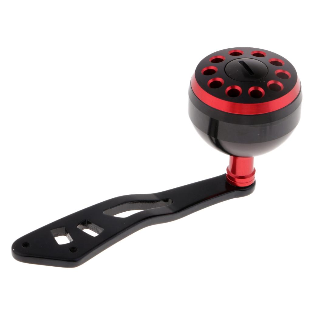 Power Fishing Reel Handle with Knob Baitcasting Reel Handle Rocker Arm Red