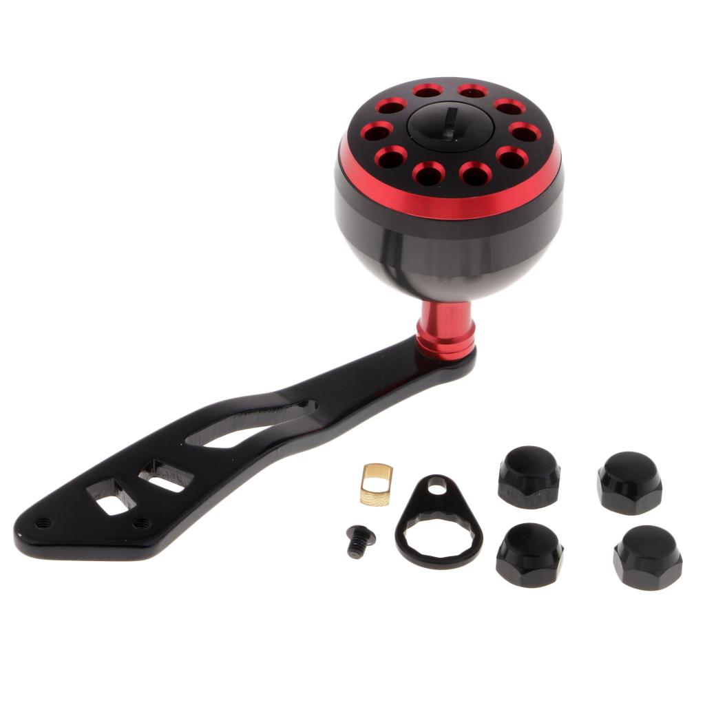 Power Fishing Reel Handle with Knob Baitcasting Reel Handle Rocker Arm Red