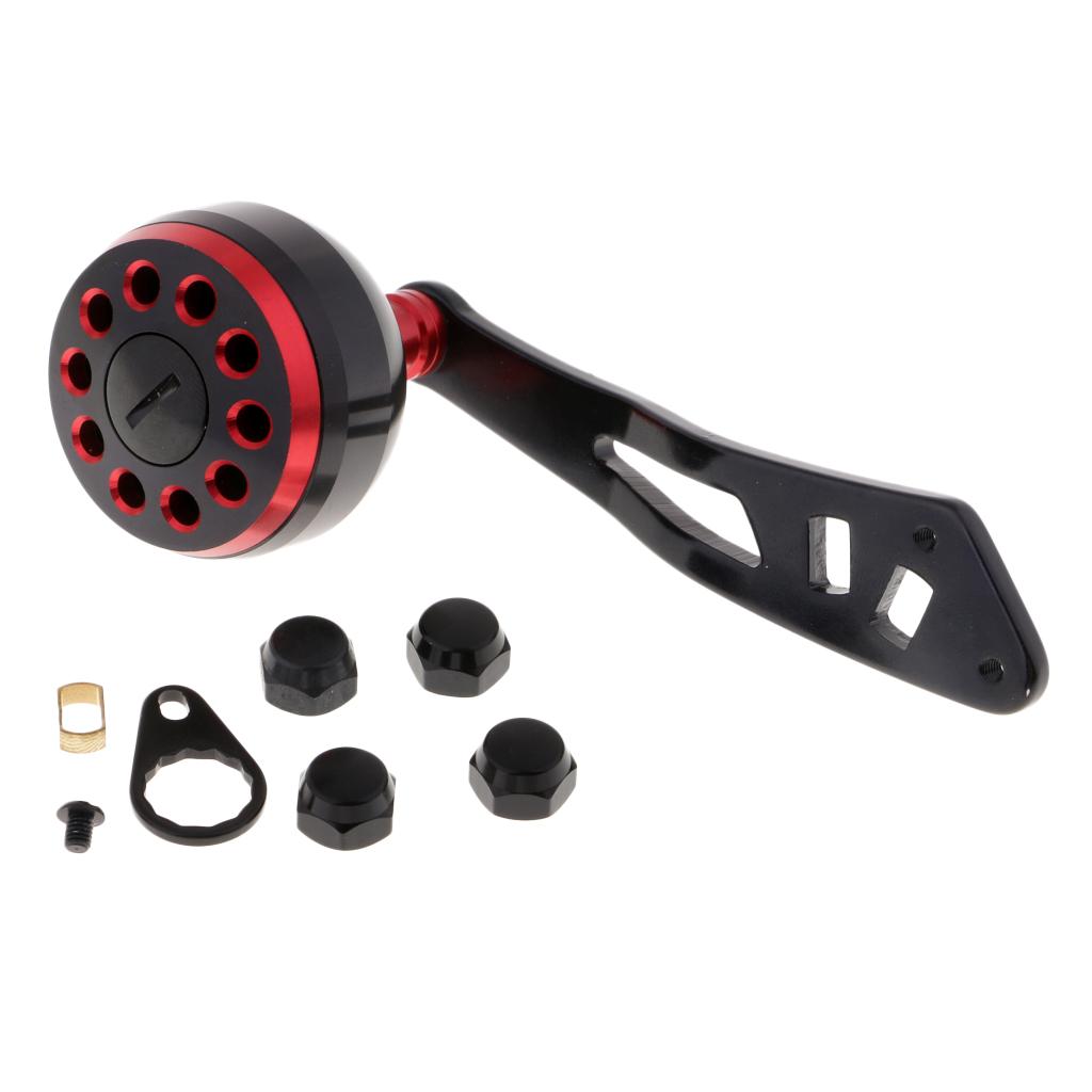 Power Fishing Reel Handle with Knob Baitcasting Reel Handle Rocker Arm Red