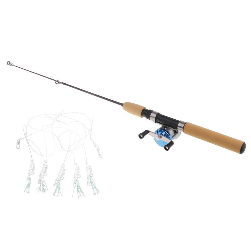 Telescopic Carbon Mini Ultra-light Ice Fishing Rod Pole Tackle Length 75cm