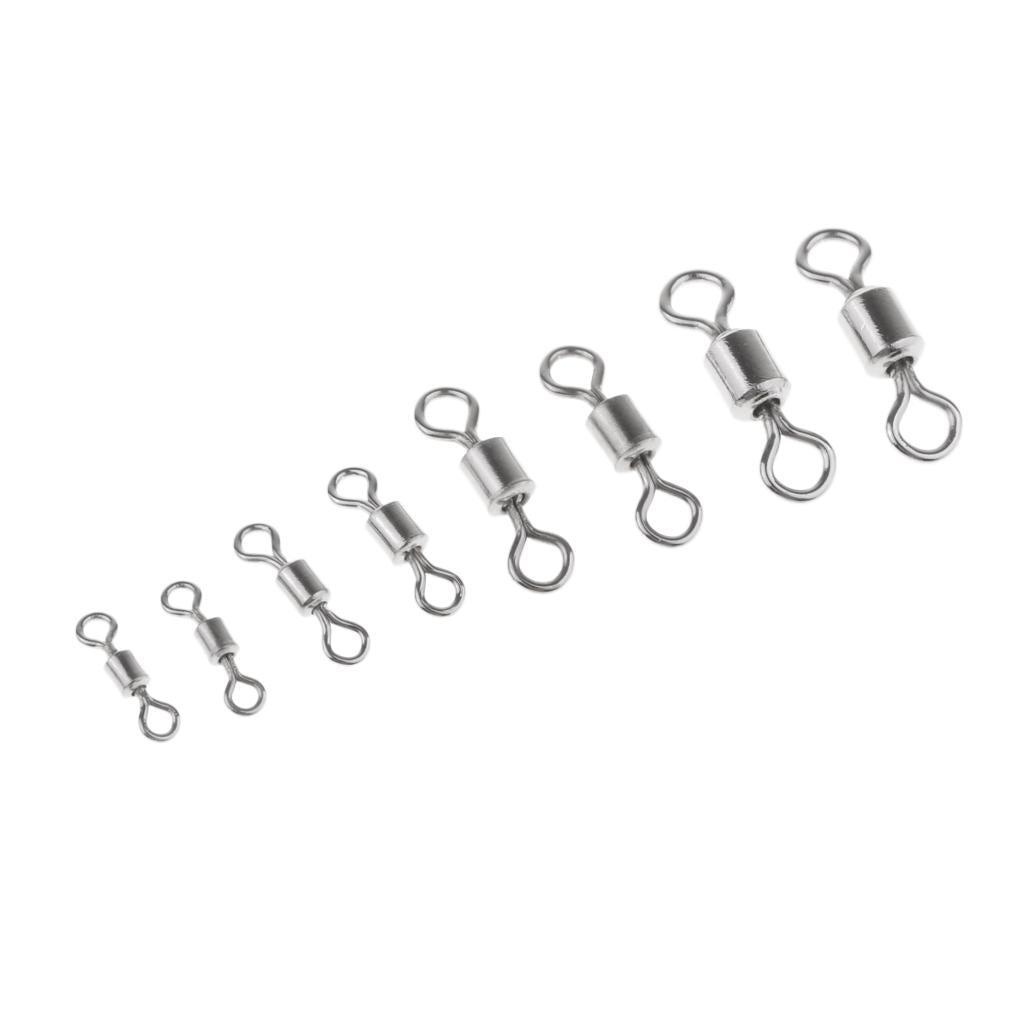 500 Pieces Fishing Swivels Rolling Swivel Connector Ball Bearing Solid Rings