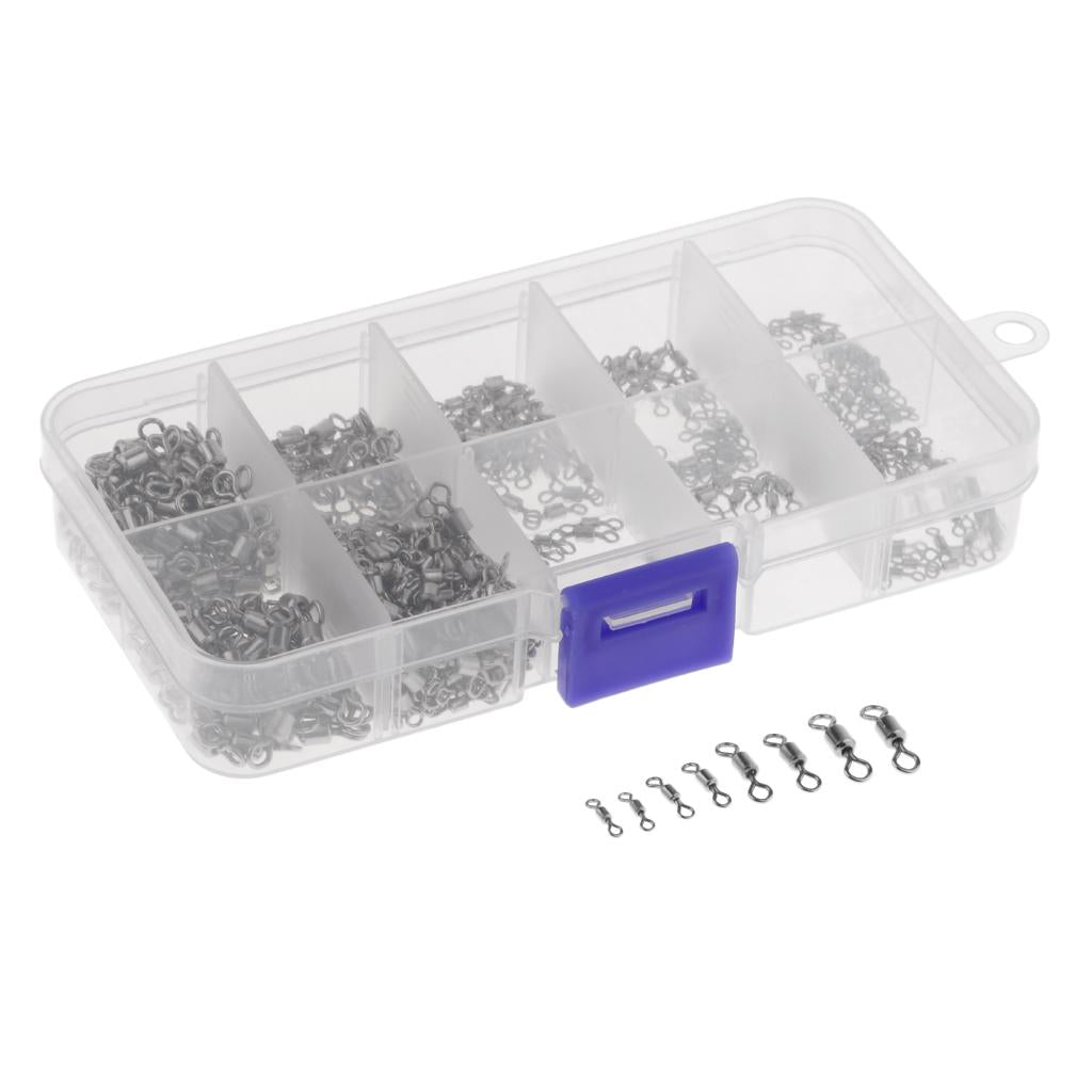 500 Pieces Fishing Swivels Rolling Swivel Connector Ball Bearing Solid Rings