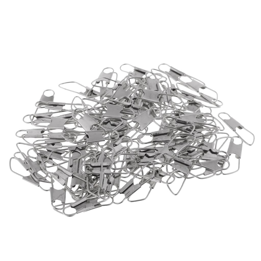 2x100Pcs Fishing Interlock Snap Safety Snap Fishing Swivels Snap 1.7x0.5cm