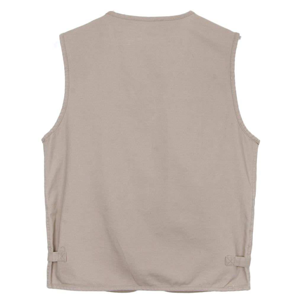 Cotton Multi-Pocket Zipper Waistcoat Outdoor Fishing Photography Vest  XXXL