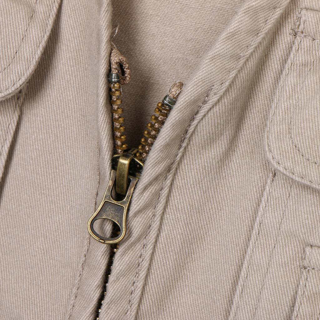 Cotton Multi-Pocket Zipper Waistcoat Outdoor Fishing Photography Vest  XXXL