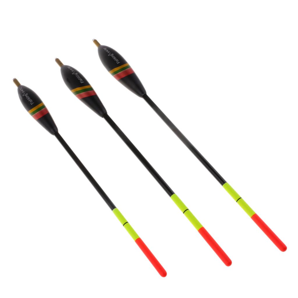 3pcs Mixed Size Vertical Fishing Float Fishing Bait Indicator w/ Copper Head