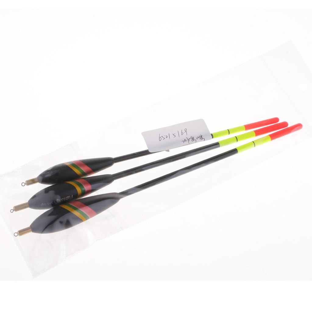 3pcs Mixed Size Vertical Fishing Float Fishing Bait Indicator w/ Copper Head