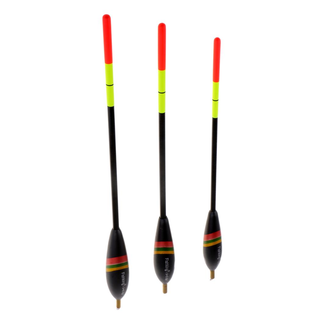 3pcs Mixed Size Vertical Fishing Float Fishing Bait Indicator w/ Copper Head