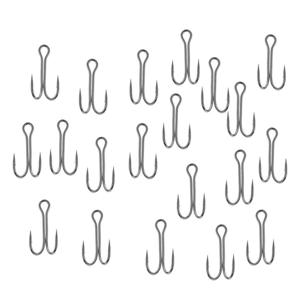 20pcs High Carbon Steel Fishing Hooks Double Frog Hooks Saltwater 21x12mm