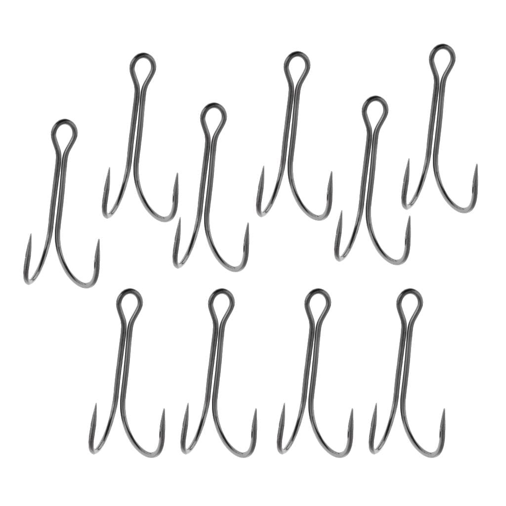 10pcs Dual Double Fishing Hooks High Carbon Steel Frog Toad Lure Hook 3-0