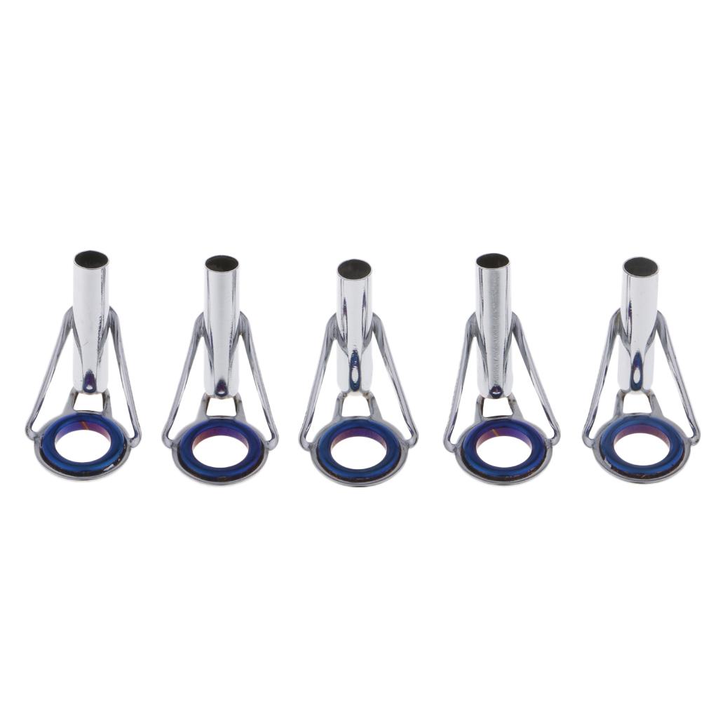 5pcs Fishing Rod Guides Tip Tops Repair Kit   Casting Rod Tip Ring Size 4