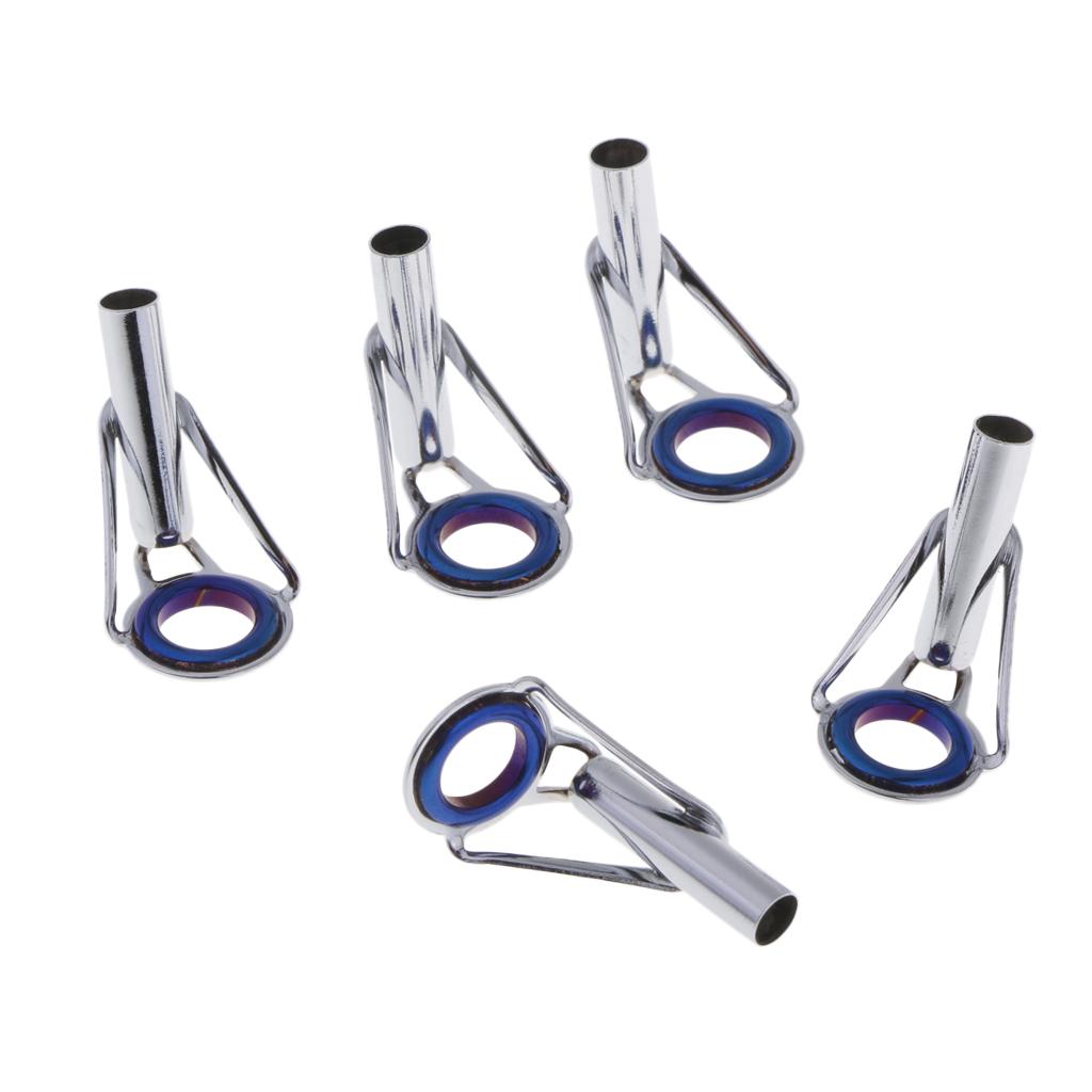 5pcs Fishing Rod Guides Tip Tops Repair Kit   Casting Rod Tip Ring Size 4