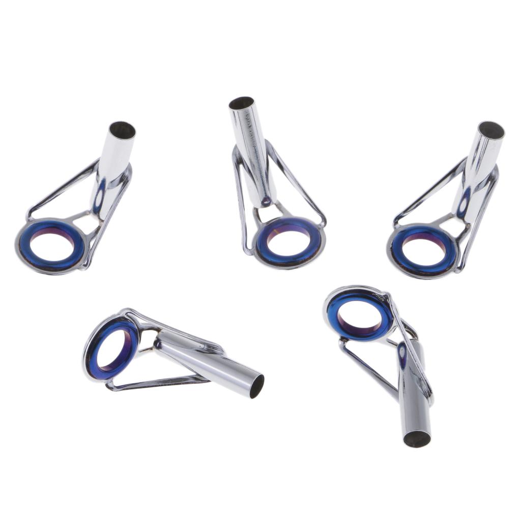 5pcs Fishing Rod Guides Tip Tops Repair Kit   Casting Rod Tip Ring Size 4