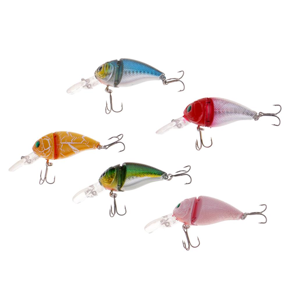 5pcs Minnow Fishing Lure Artificial Hard Bait Lifelike VIB Jointed Crankbait