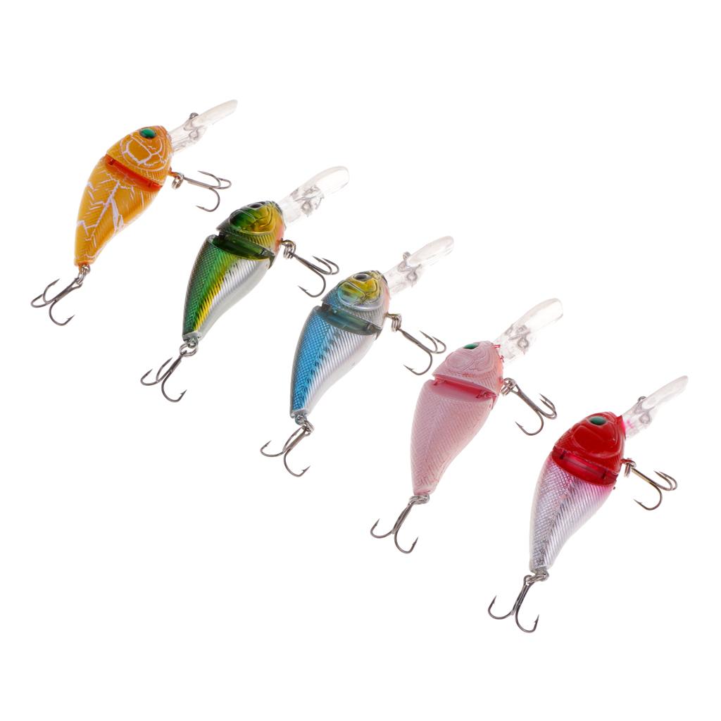 5pcs Minnow Fishing Lure Artificial Hard Bait Lifelike VIB Jointed Crankbait