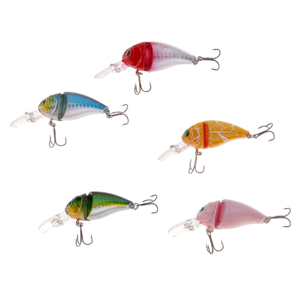 5pcs Minnow Fishing Lure Artificial Hard Bait Lifelike VIB Jointed Crankbait