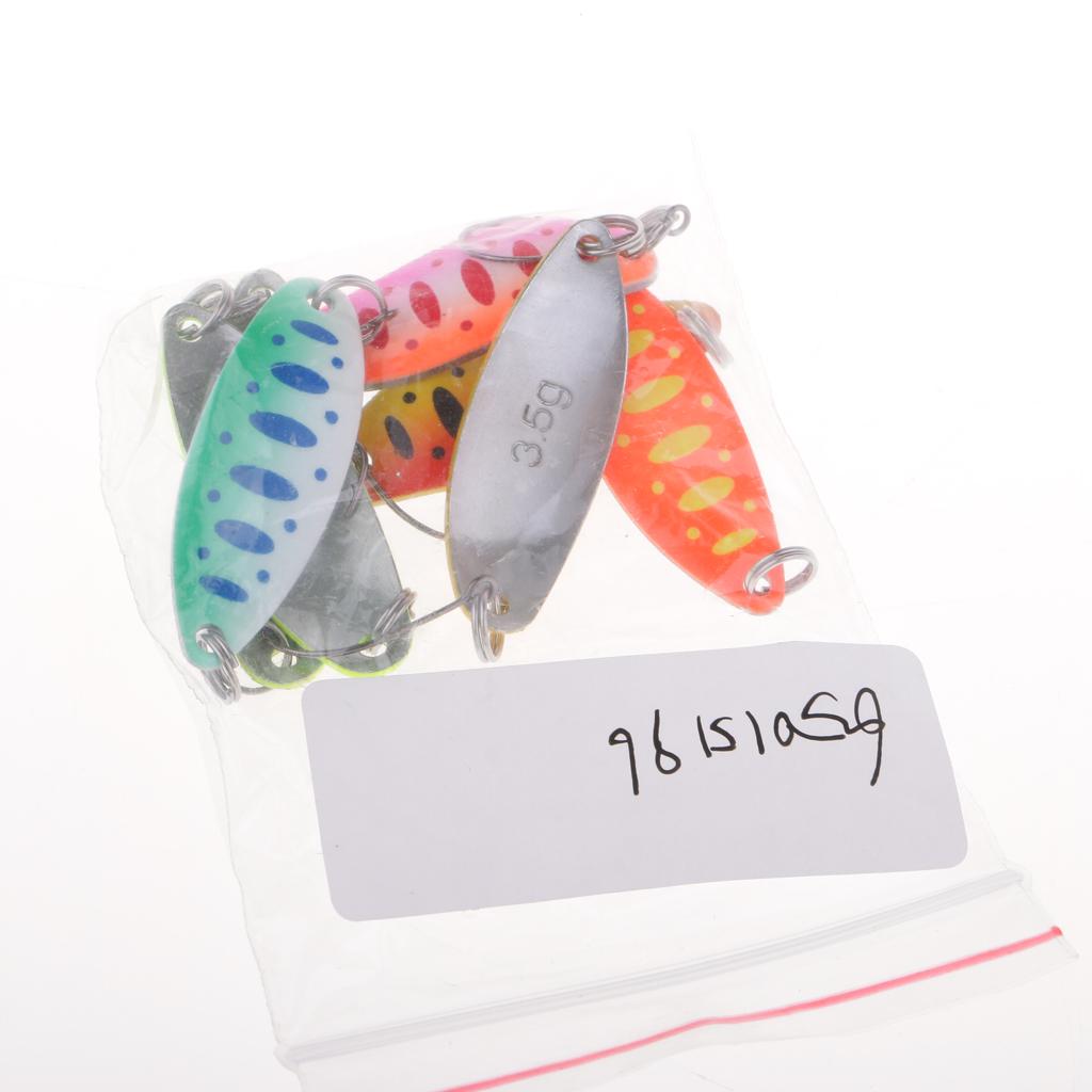 7Pcs Metal Spoons Fishing Lures Hard Sequins Baits with Single Hook 3.5cm