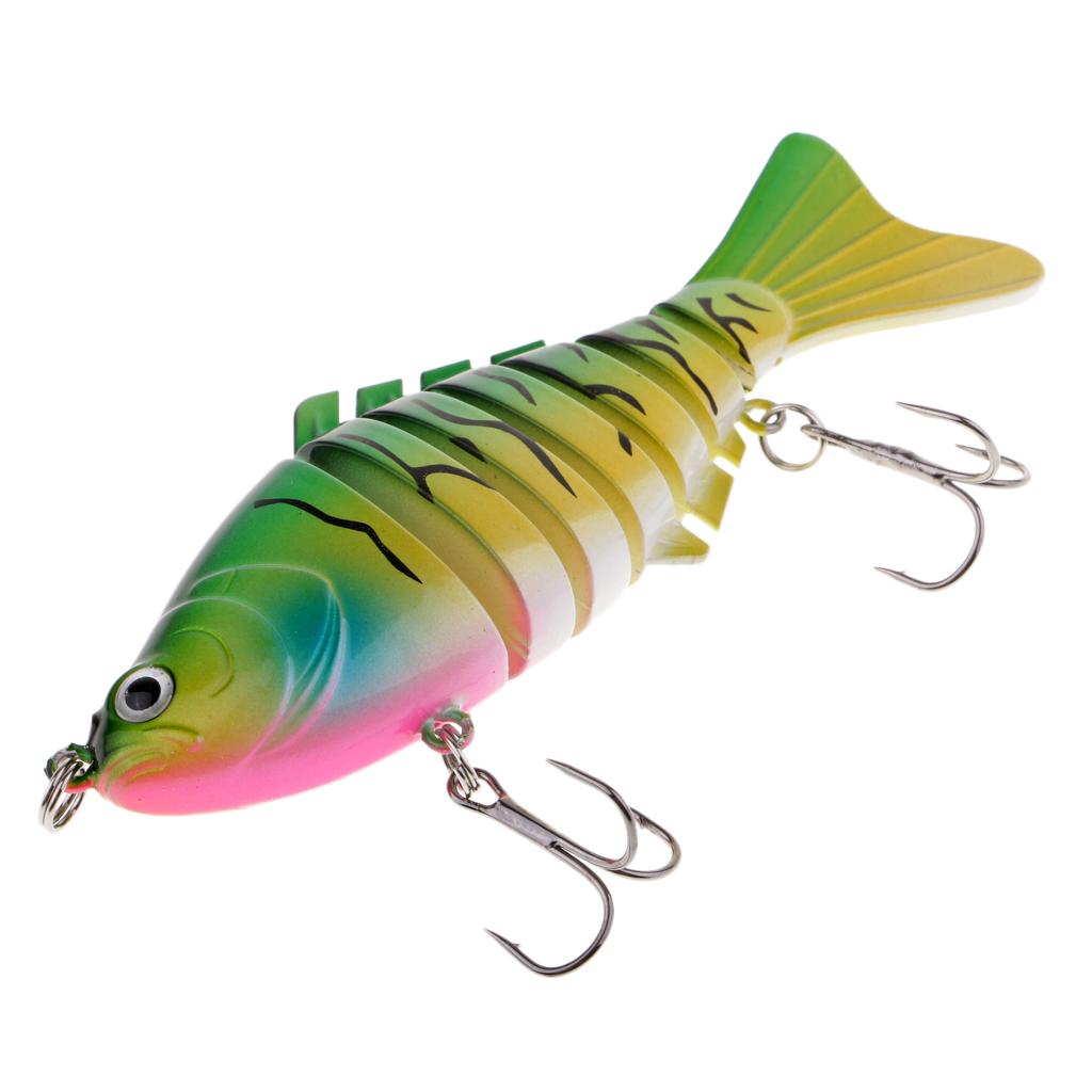 Multi Section Fishing Lure Multi Section Minnow Hard Bait Green and Yellow