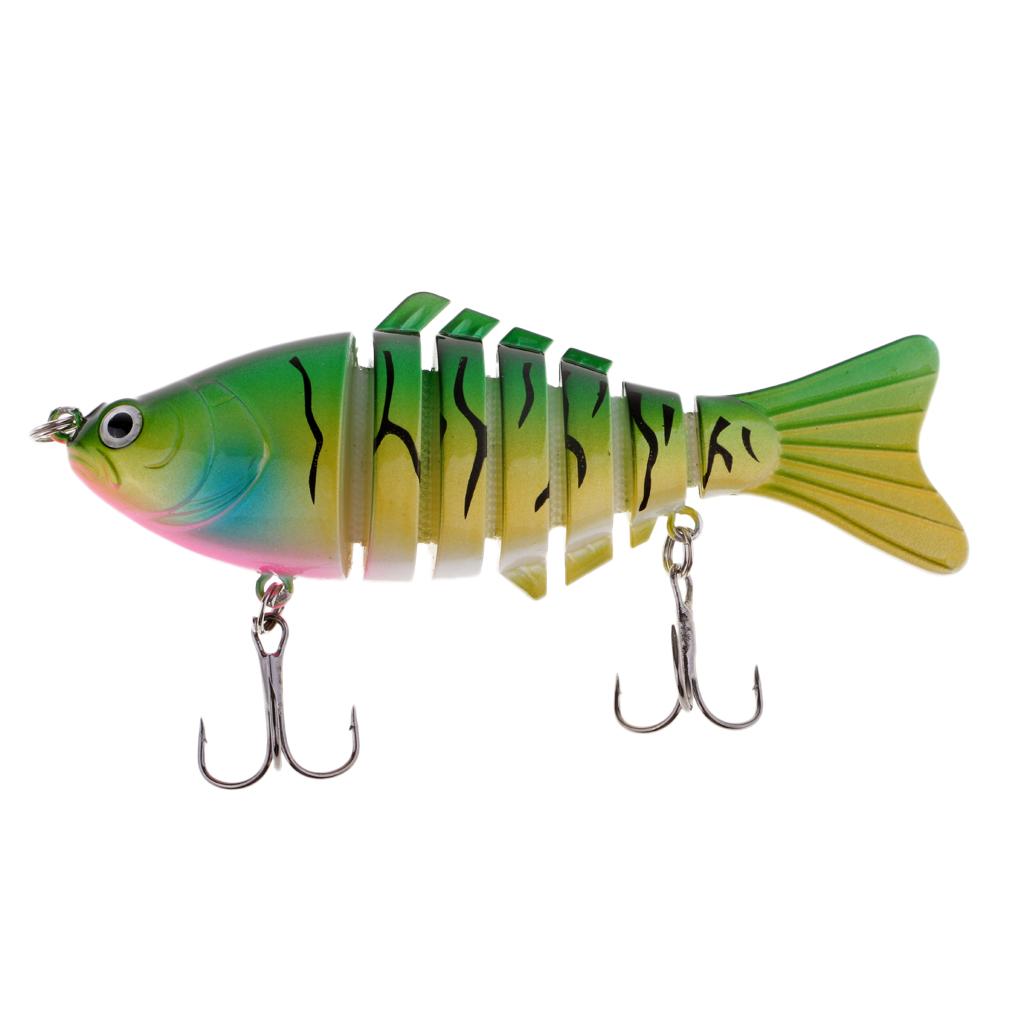 Multi Section Fishing Lure Multi Section Minnow Hard Bait Green and Yellow