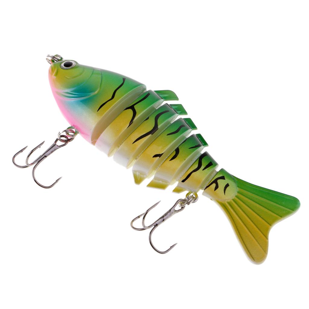 Multi Section Fishing Lure Multi Section Minnow Hard Bait Green and Yellow