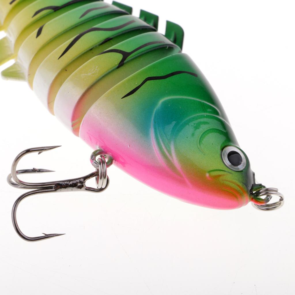 Multi Section Fishing Lure Multi Section Minnow Hard Bait Green and Yellow