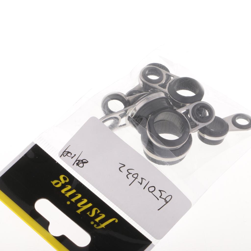9pcs Rock Casting Fishing Rod Guides Eye Ring Tip Line Ring Rod Repair Kit