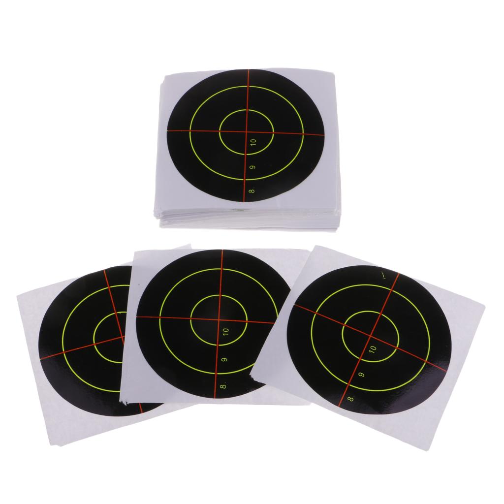 100pcs Shooting Targets Reactive Splatter Dia. 7.5cm Adhesive Paper Targets