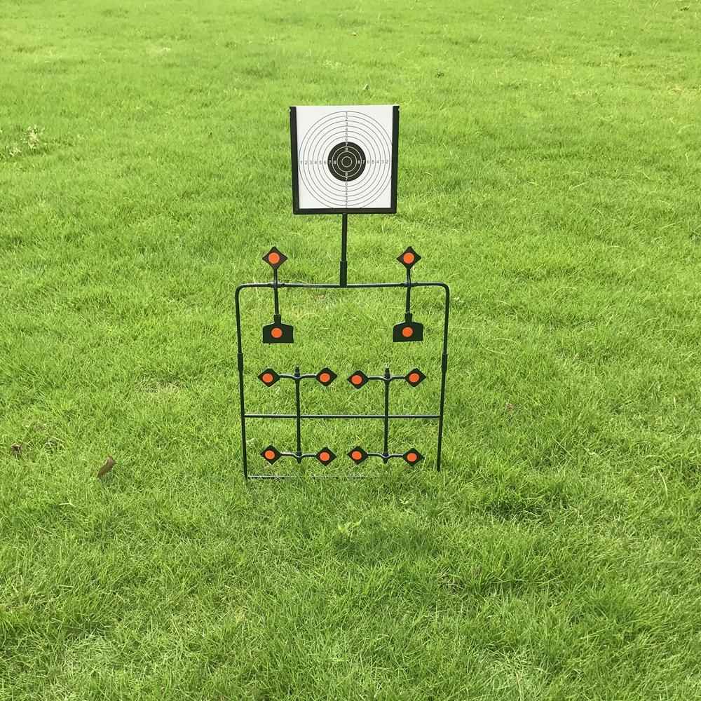 Shooting Target Auto Reset Spinning Target Stand with 20 Paper Targets