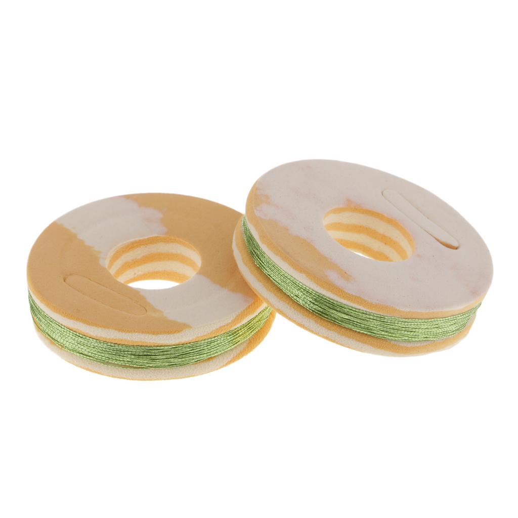 2pcs Fishing Rod Guide Ring Wrapping Line Tying Thread Fix Line Light Green