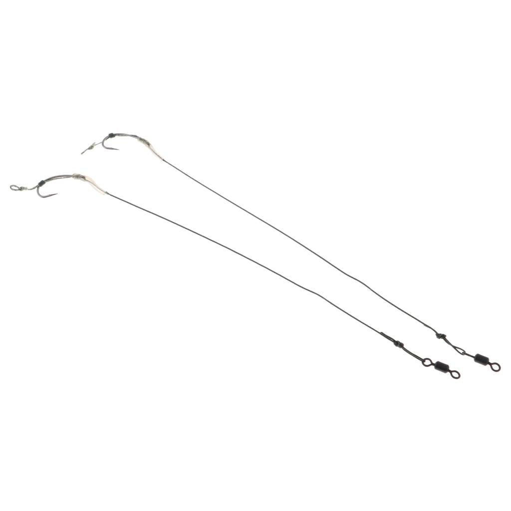 2pcs Carp Fishing Hair Rigs Carp Rigs with Braided Line Barbed Hook HK-G003