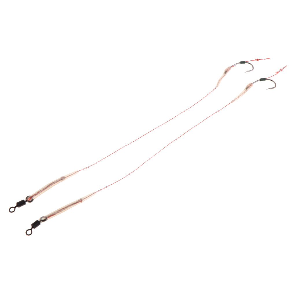 2pcs Carp Fishing Hair Rigs Braided Line High Carbon Steel Hooks G006