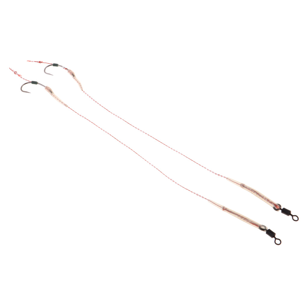 2pcs Carp Fishing Hair Rigs Braided Line High Carbon Steel Hooks G006