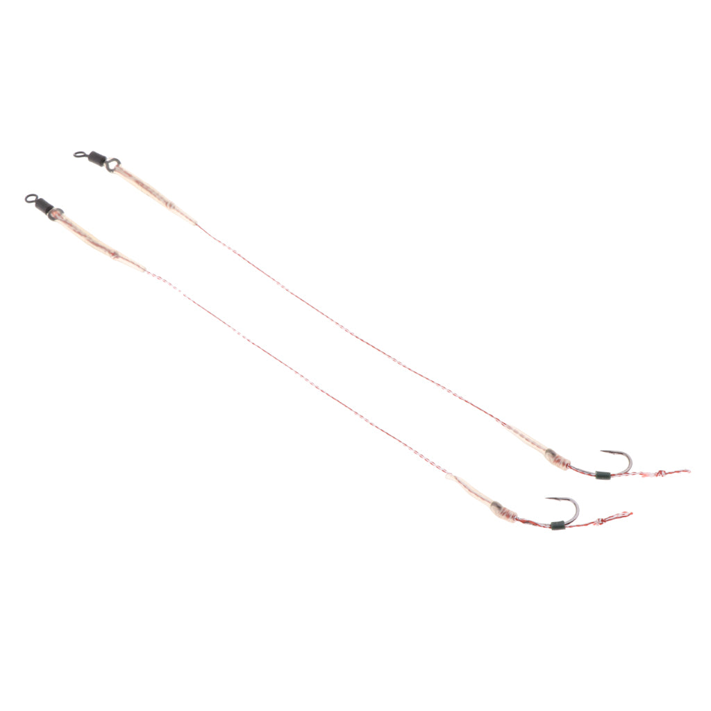 2pcs Carp Fishing Hair Rigs Braided Line High Carbon Steel Hooks G006
