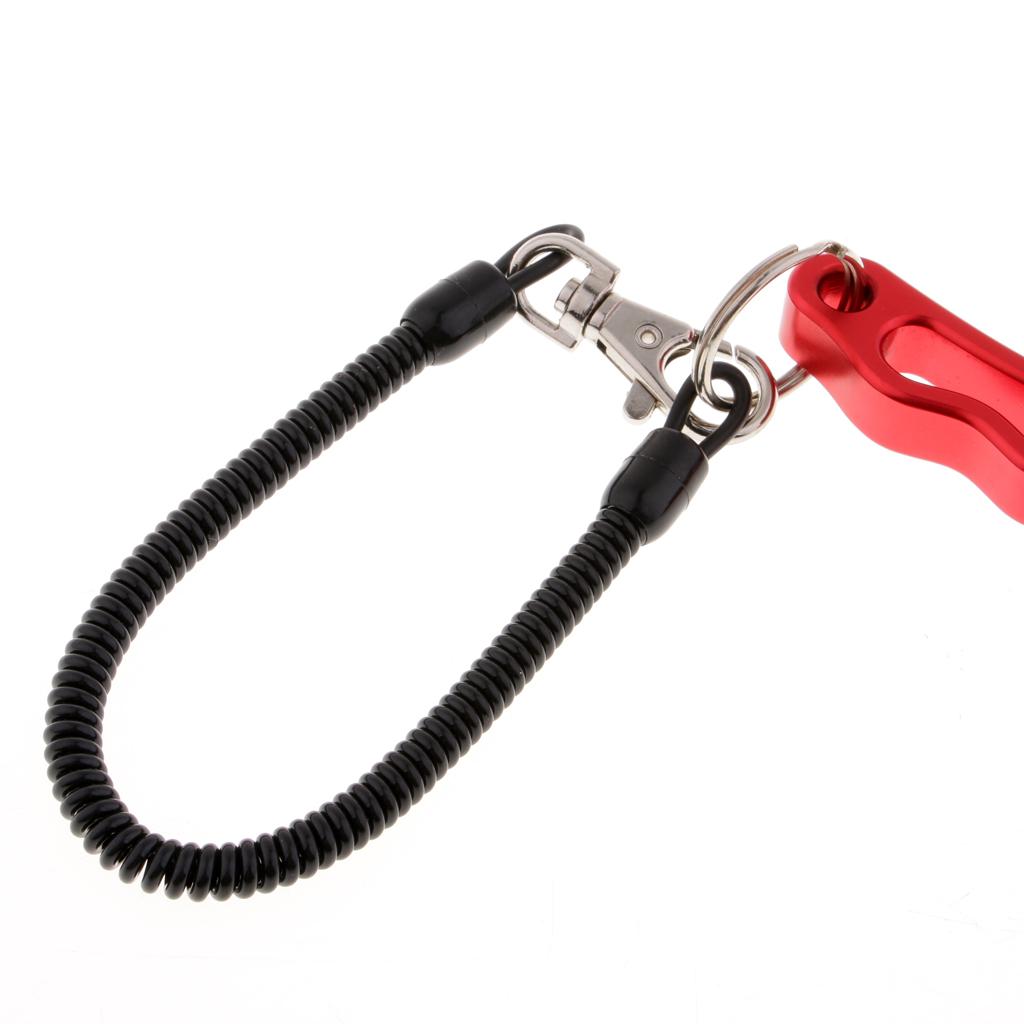 Fishing Pliers Line Cutter Split Ring Fishing Tools with Lanyard Red