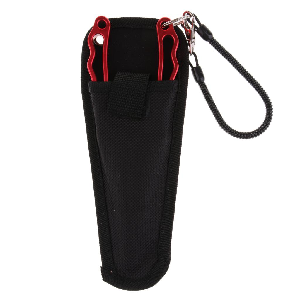 Fishing Pliers Line Cutter Split Ring Fishing Tools with Lanyard Red