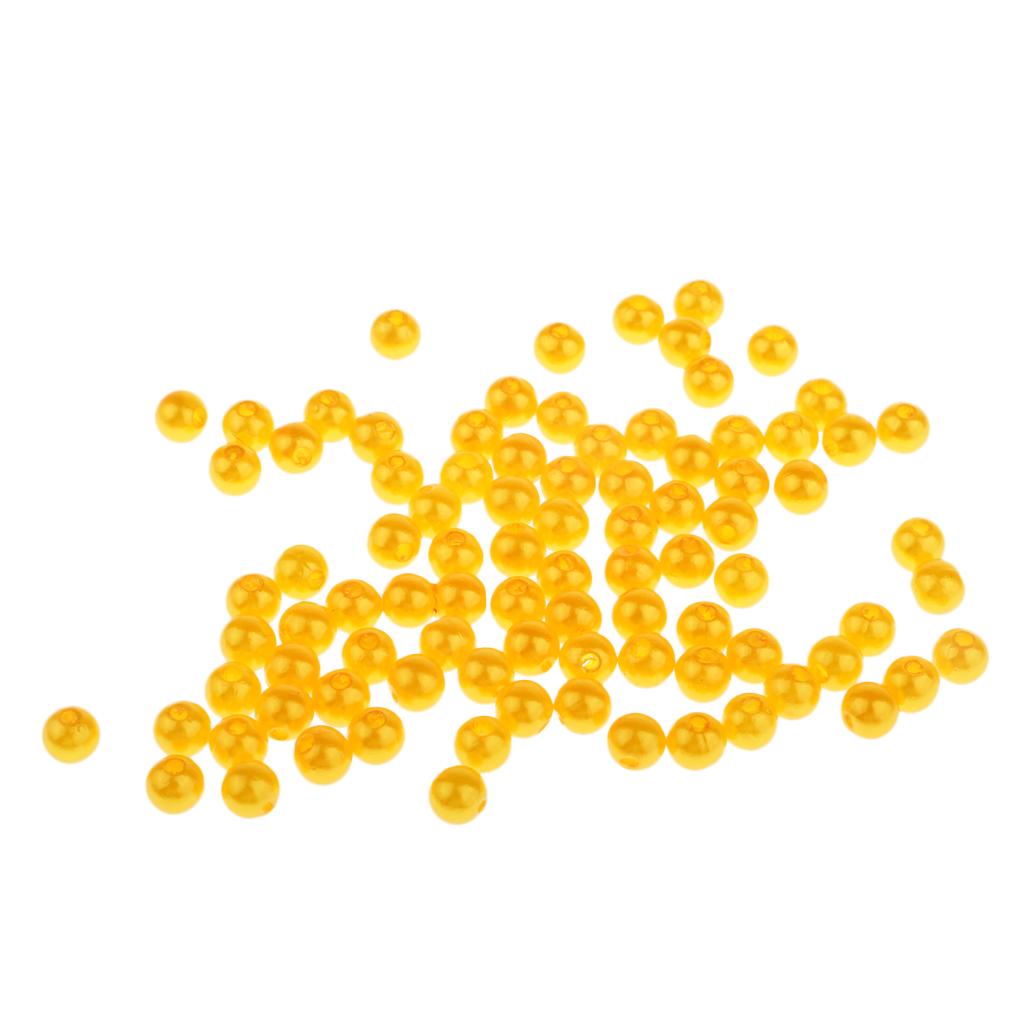 2x60 Pieces Carp Lure Fishing Beads Round Floating Fishing Beads Golden