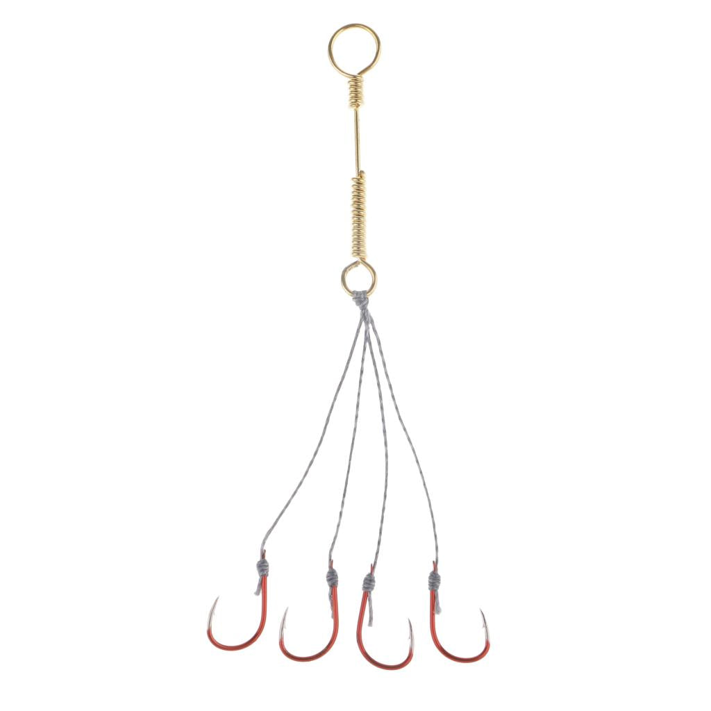 4 Set Small Explosion Fishing Line Hooks Group Carp Fishing Barbed Hooks S