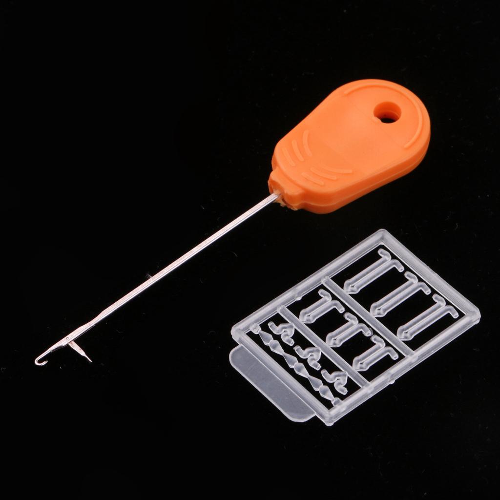 2x5pcs Ready Tied Carp Fishing Rigs Hair Rigs Bait Needle Boilie Stopper 002