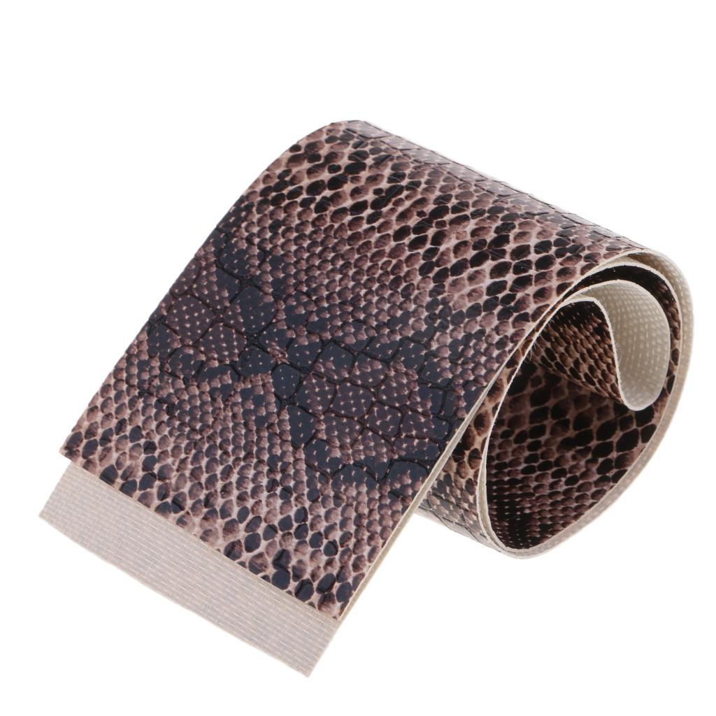 Simulation Snake Skin Fishing Rod Handle Leather Decoration Accessory Brown