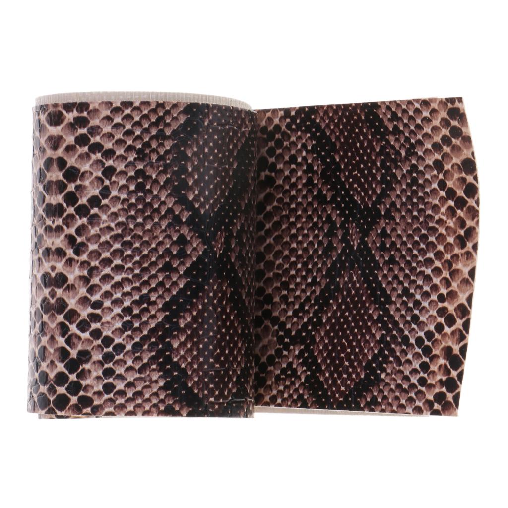 Simulation Snake Skin Fishing Rod Handle Leather Decoration Accessory Brown